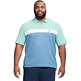 Izod Mens Big and Tall Advantage Performance Short Sleeve Stripe Polo Shirt