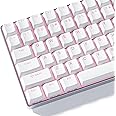 Womier Keycaps 60 75 100 Percent Cherry Key caps, Shine Through PBT Custom Keycap Doubleshot Keyboard Caps Set, Universal Compatiability for Cherry Gateron MX Switches Keyboard, White