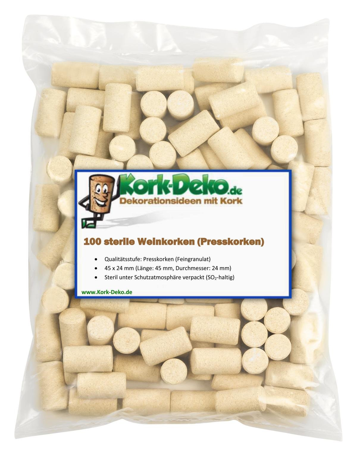 Sterile Wine Corks for Corking Wine Bottles 45 x 24mm |Natural Corks or Agglomerated Corks