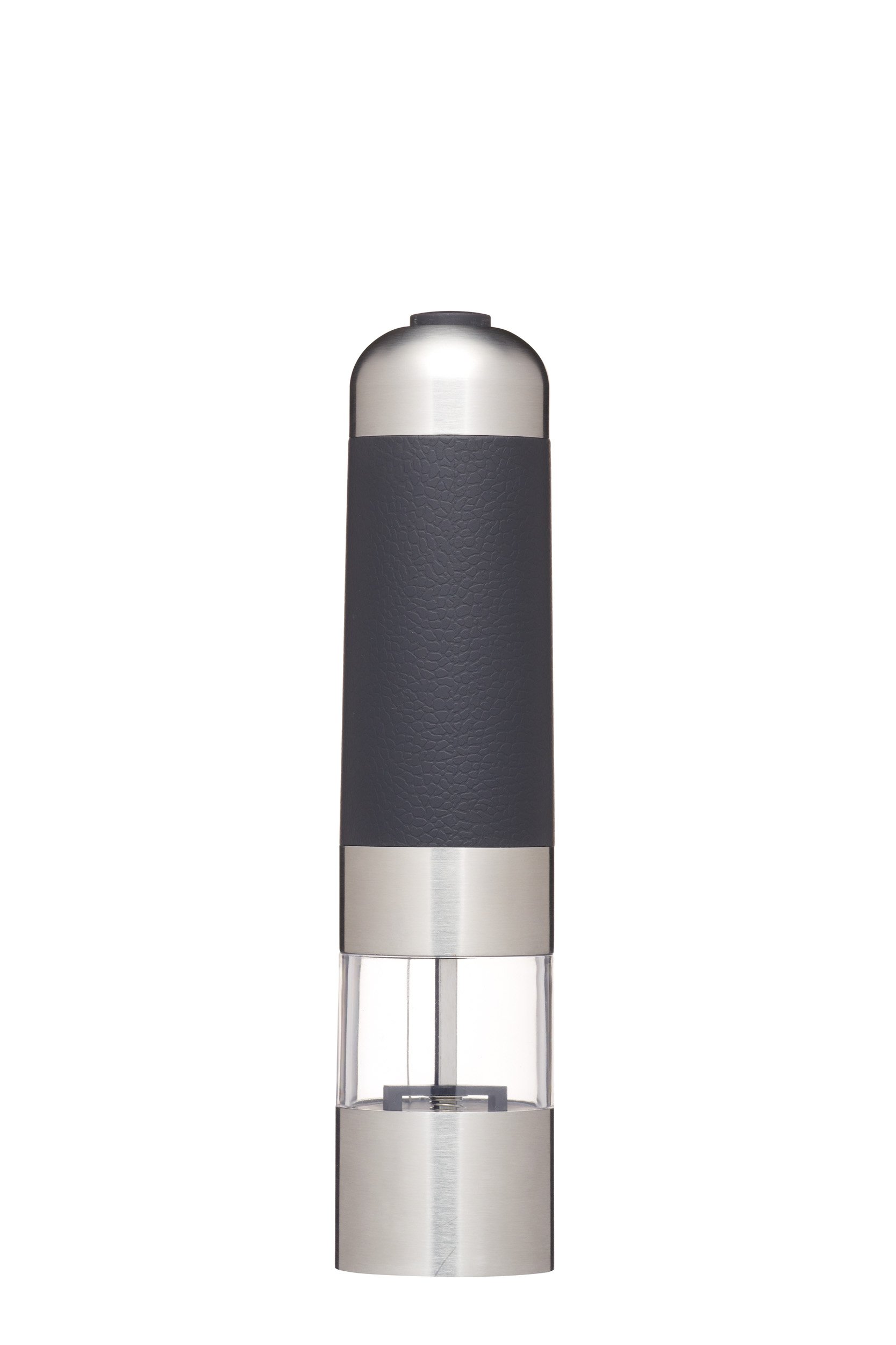 MasterClass Adjustable Electric Salt and Pepper Mill with Light, 22 cm (8.75''), Black/Silver/Transparent