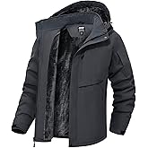 HotPoem Winter Jackets Coats For Men Ski Snow Waterproof Fleece Liner Windproof Raincoat 6 Pockets
