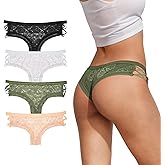 Svmer Sexy Underwear for Women Cute Lace Cheeky Bikini Panties Pack for Ladies Low Rise Undies