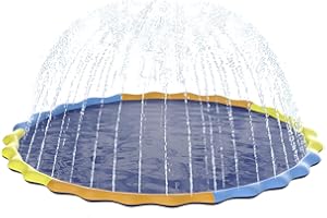 Instraella 124" Large Splash Pad for Dog and Kids, 10.3FT Non-Slip Sprinkler Mat 1mm Thickened and Foldable Large Pool Summer Fun, Outdoor Water Toys for Dogs and Toddlers