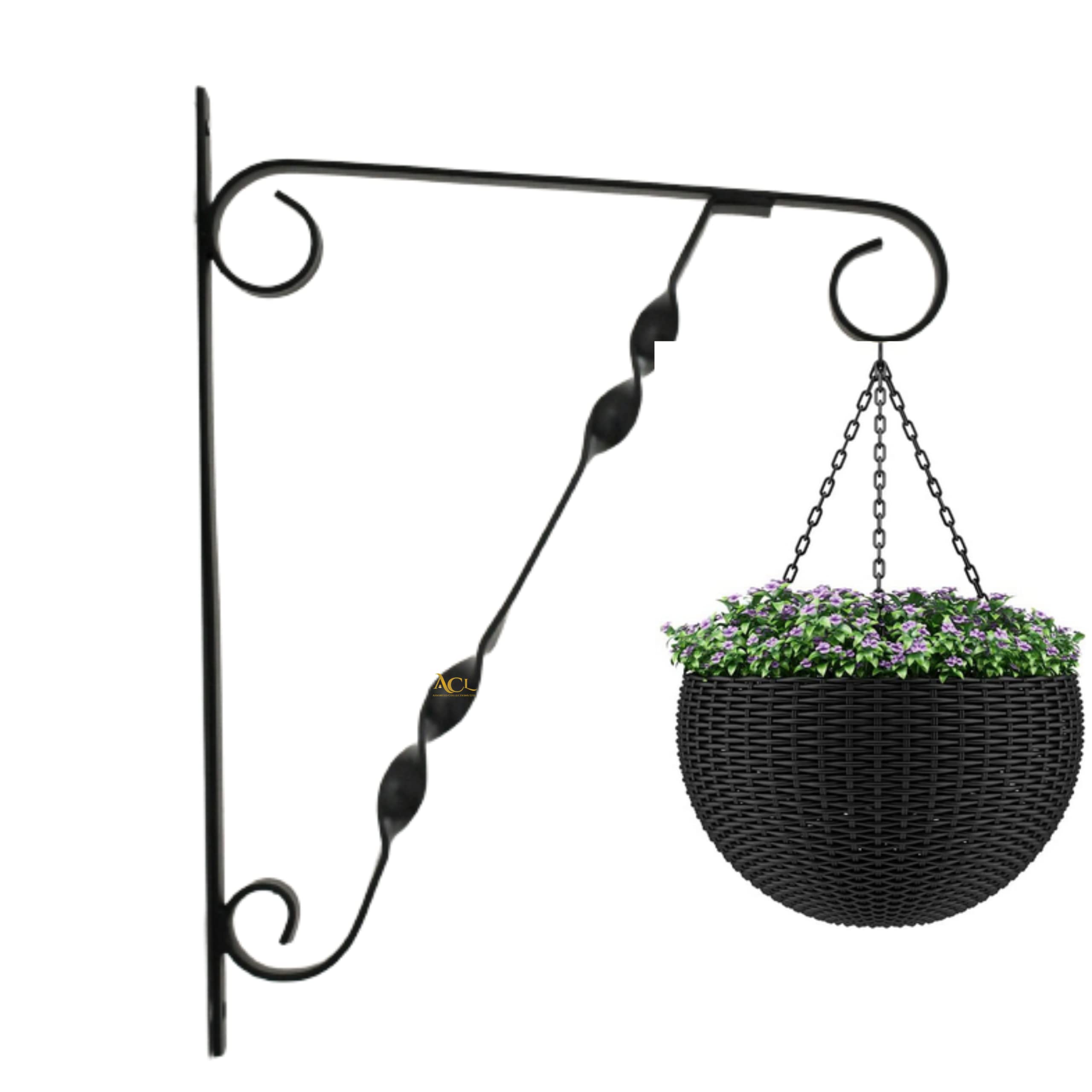 Assorted Collections Hanging Basket Bracket Outdoor Indoor Lantern, Plant Metal hanging Hook Wall hanging Brackets – Bird Feeder – Garden, Patio Accessory - Design