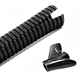 ZhiYo 10FT 1" Wire Loom Split Tubing Auto Wire Conduit Flexible Cover Plastic Cover for Electrical Wires & Cables Black Cable