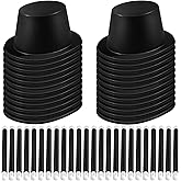 Floraltop 48 Pieces Plastic Wands Hats Magician Hats Costume Hat Plastic Victorian Hat for Adults Dress up Party Birthday Happy New Year Party Supplies Black