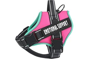 voopet Service Dog Harness, Emotional Support Pet Vest Harness, Reflective Breathable and Adjustable No-Pull ESA Dog Harness for Small Medium Large Dogs (with 4 PCS Removeable Tags)