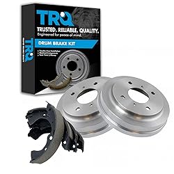 TRQ Brake Drums & Shoes Rear Kit Compatible with