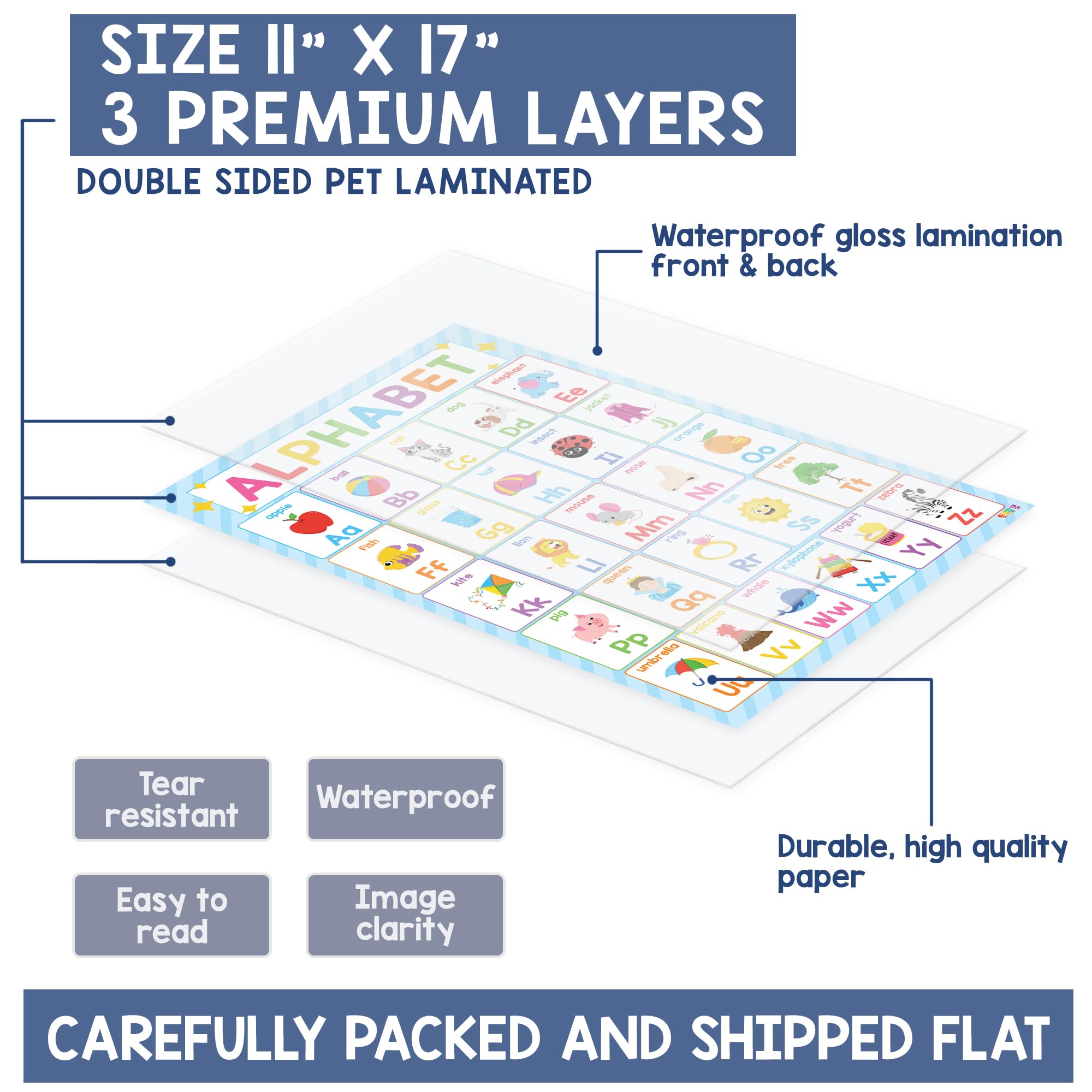 Mua BEAWART 18 Laminated Educational Posters For Toddlers, Preschool ...