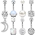 MODRSA Belly Button Ring Belly Rings Surgical Steel Belly Button Ring Hypoallergenic Clicker Belly Button Ring Navel Rings for Women