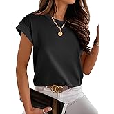 ANRABESS Women Cap Sleeve Tops 2026 Trendy Summer Loose Fit Cute Basic T Shirts Business Dressy Casual Outfits Clothes