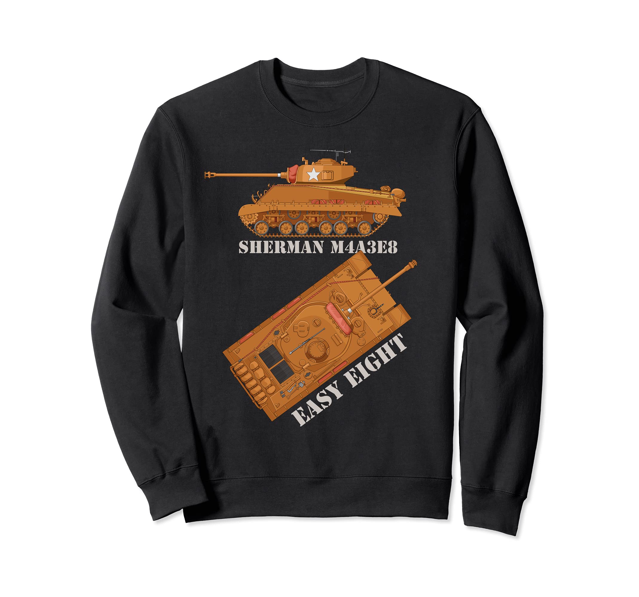 Sherman M4A3E8 Easy Eight American WW2 Tanks Diagram Sweatshirt