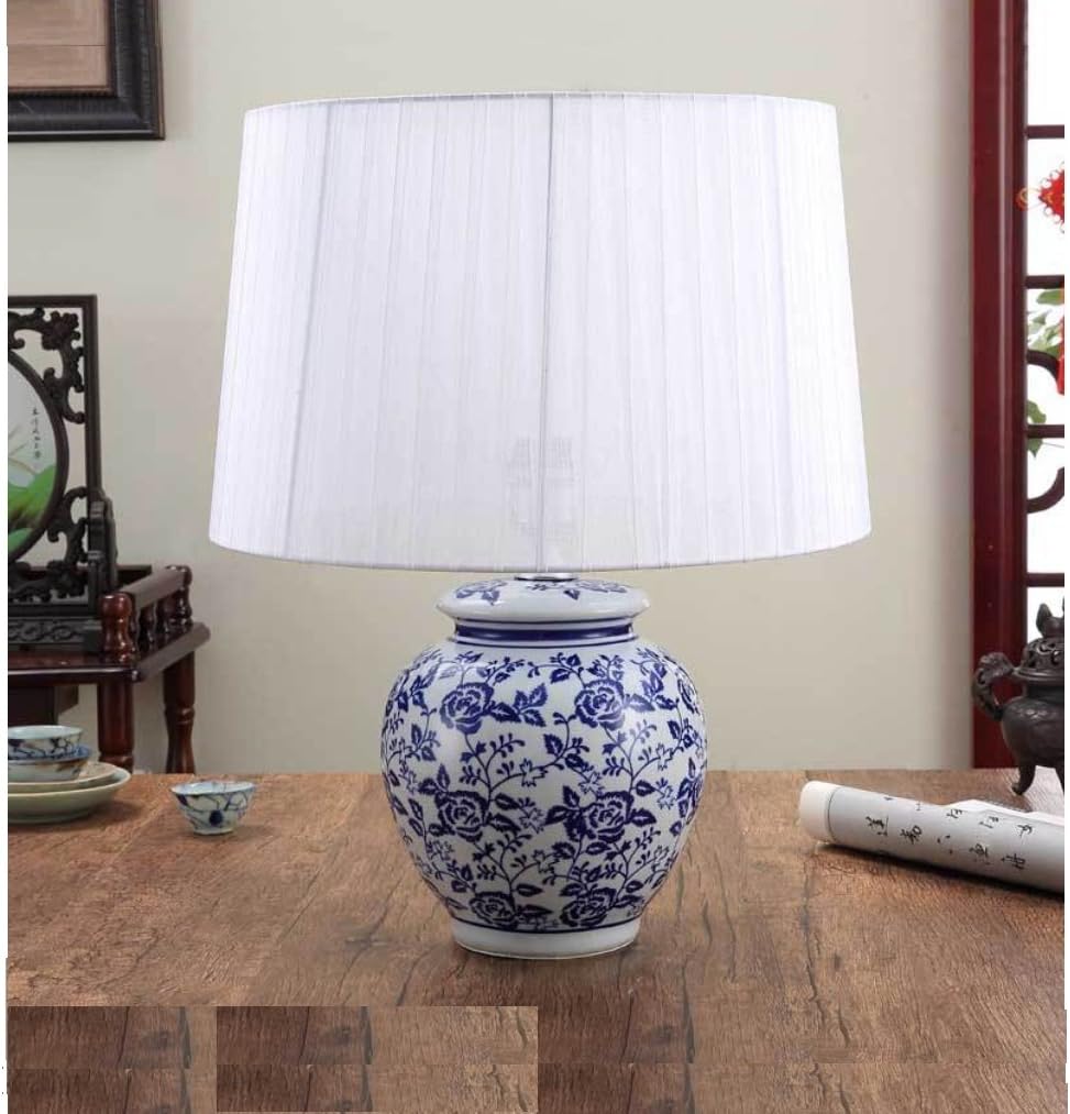 HAGDS New Hand Painted Blue and White Ceramic Table Lamp Decorative Table Lamp Lighting Living Room Club Lamps