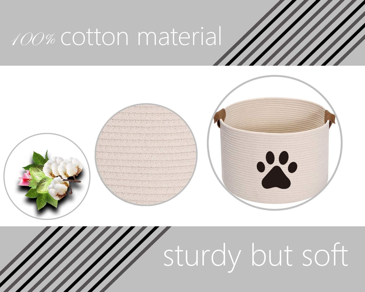Morezi Dog toy bin pet cat toy box baskets in large suff storage, Perfect for collect toys grooming stuff, closthing - Image 5