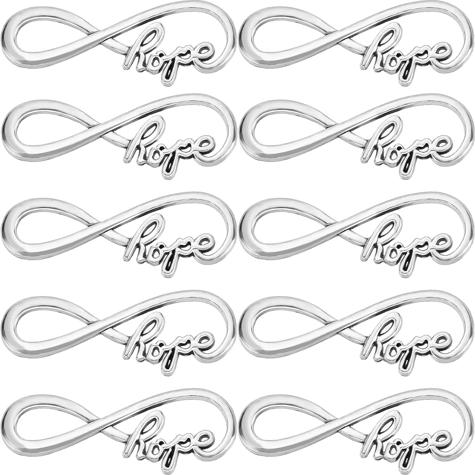 SUNNYCLUE 1 Box 50Pcs Infinity Connectors Infinity Link Charms Infinity Connector Charm Number 8 Charm Hope Symbol Love Connector Charms for jewellery Making Charms DIY Earring Necklace Bracelet Craft