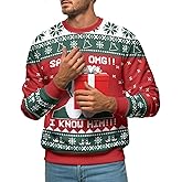 34HD Ugly Xmas Sweater–Funny Knit Christmas Sweater for Women & Men 2025, Long Sleeve Crewneck Holiday Pullover, Unisex Gift