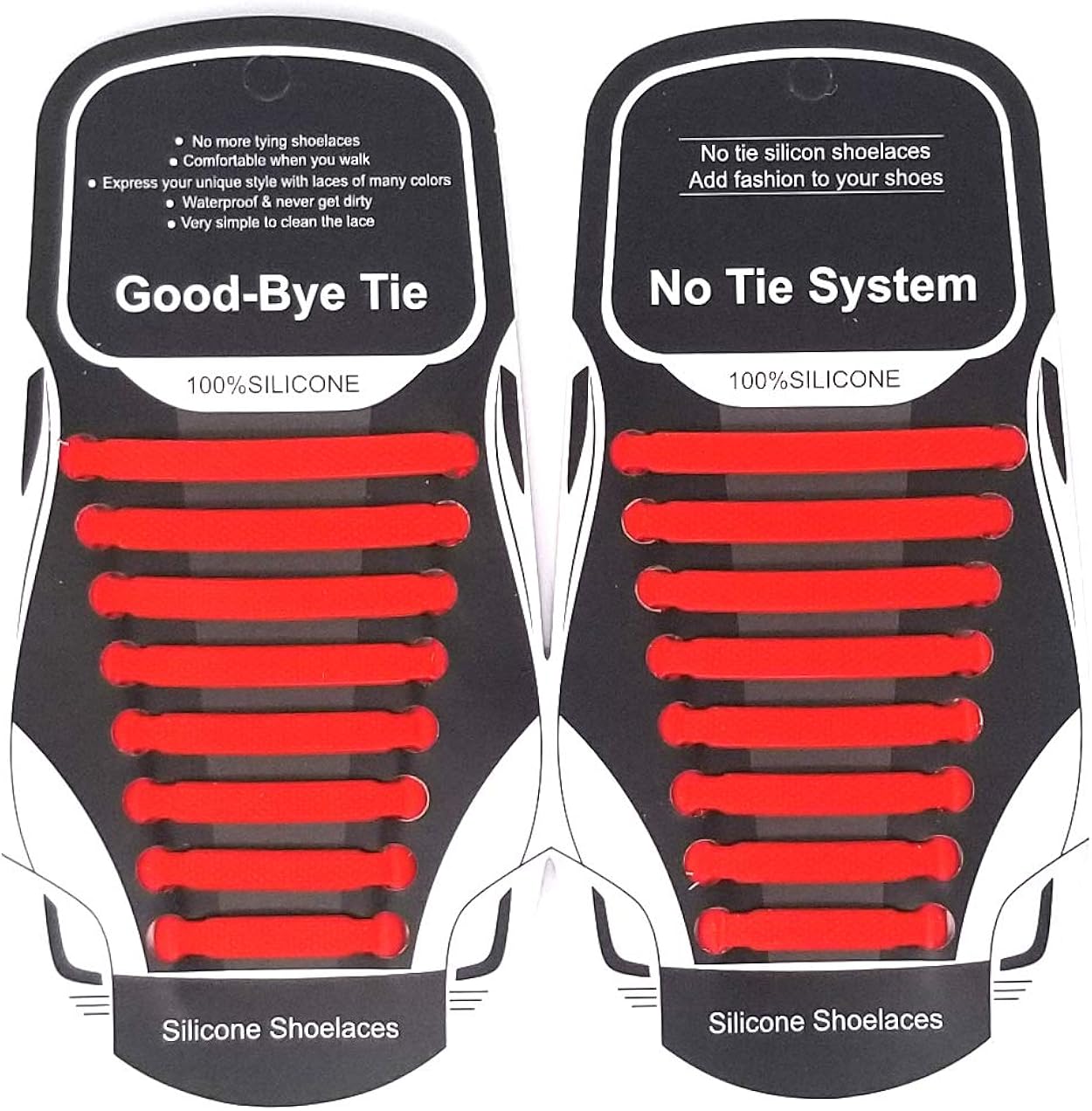 Notie silicone shoe laces, waterproof, wipe clean, convert