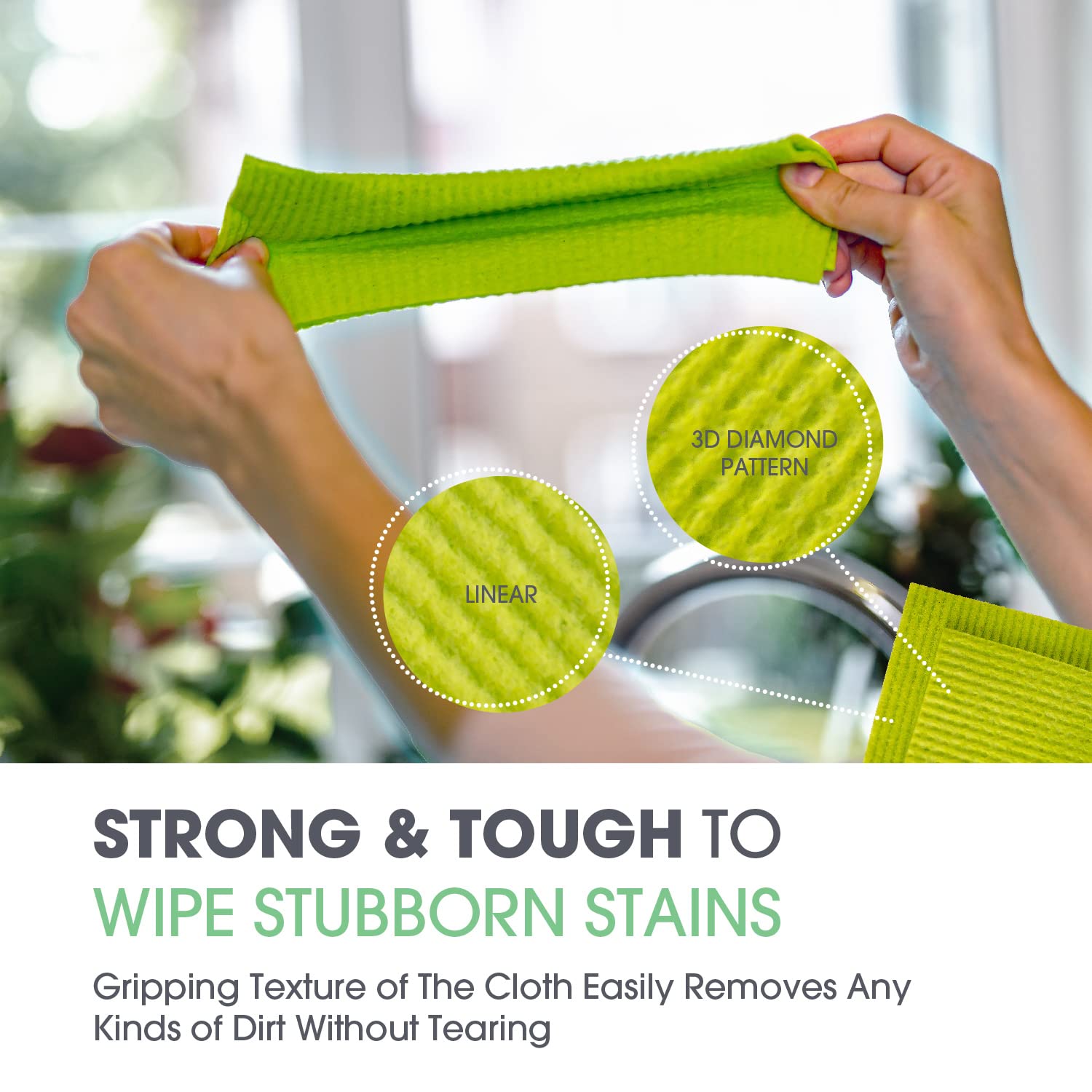 The EcoGurus Premium Swedish Dishcloths for Kitchen (10 x White) MultiSurface, Cellulose