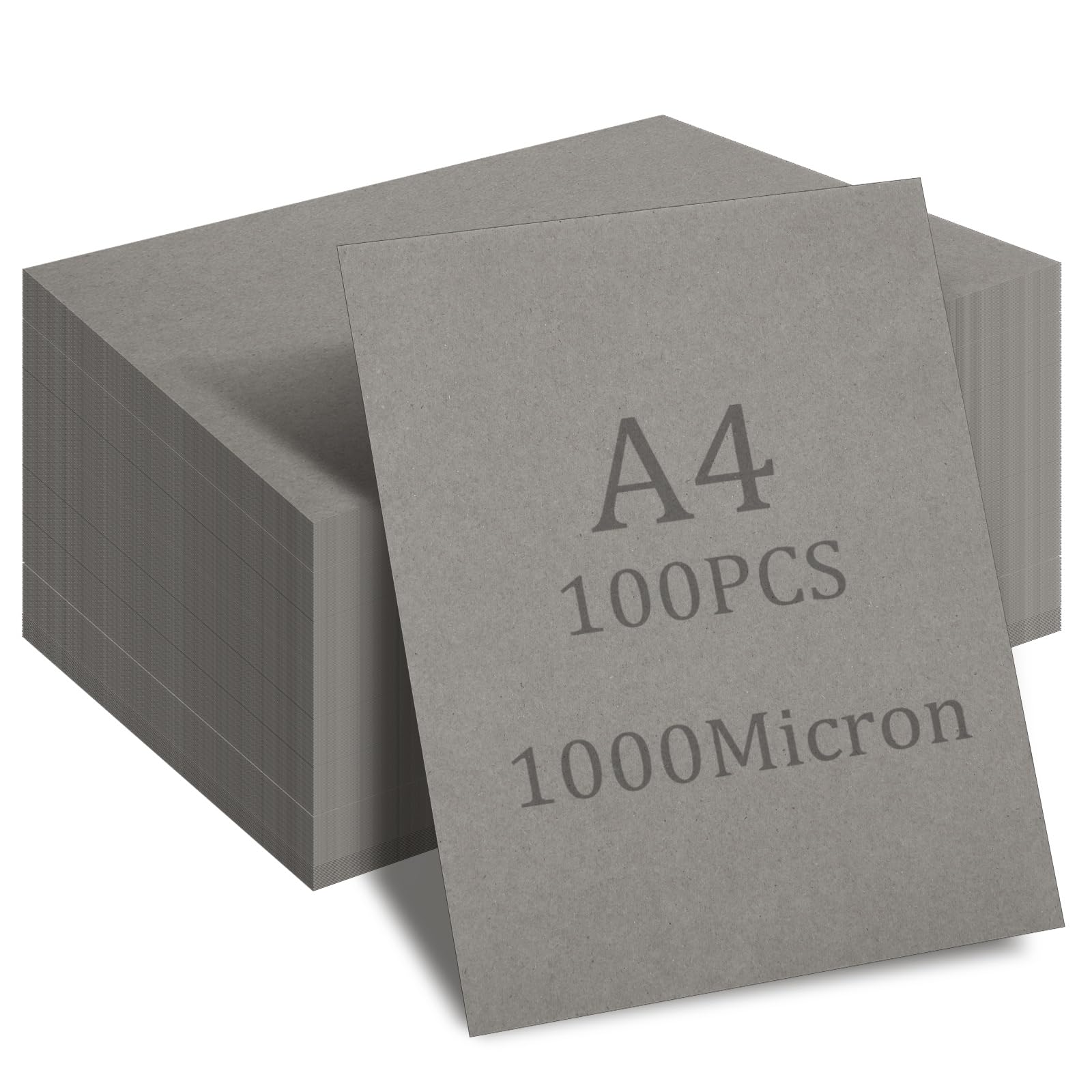WOPPLXY A4 Greyboard 100 Sheet - 1000 Micron Mount Board A4 Mount Backing Board - 1mm Mount Card for Craft, Mounting, Package