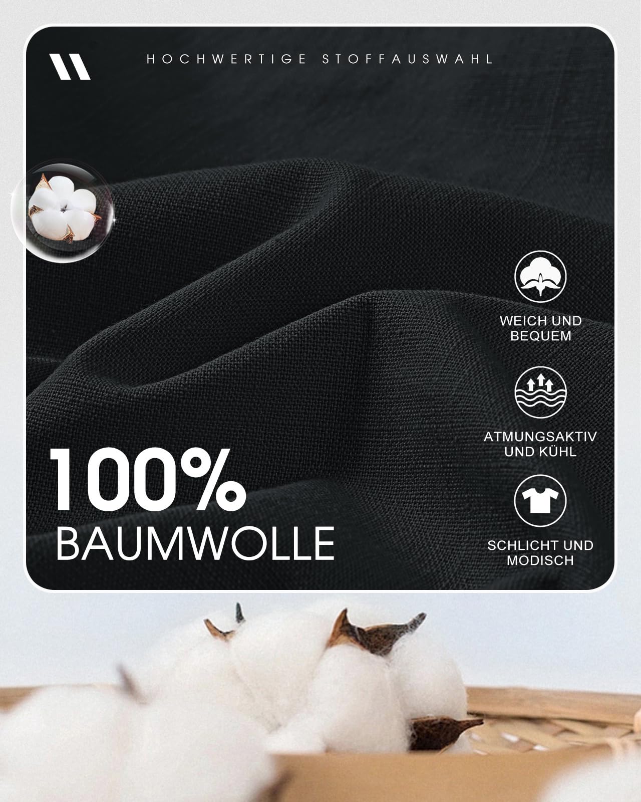 HMIYA Herren Hemd 100% Baumwolle Hemd Sommer Freizeithemd Businesshemd Regular Fit Kurzarmhemd,Schwarz,XL 4