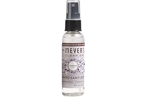 MRS. MEYER'S CLEAN DAY Antibacterial Hand Sanitizer Spray, Travel Size, Removes 99.9% of Bacteria, Lavender Scent, 2 oz