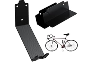 JNIHEEP Bike Pedal Hanger Wall Mount, Heavy Duty Indoor Storage Stand Hook Rack Bike Rack with Wall Protection Pads,Ideal for Garage or Home Display(Black)