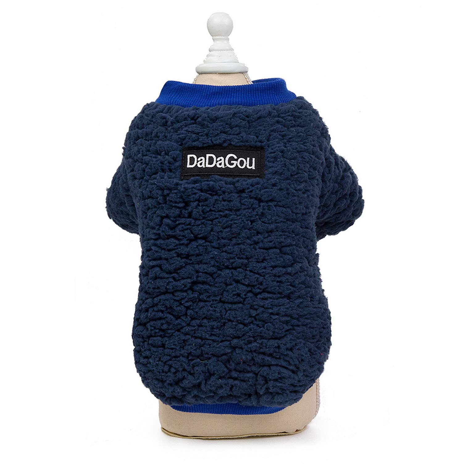 SMALLLEE_LUCKY_STORE Soft Sherpa Fleece Jumper for Small Dog Cat Sweatshirt Jacket Pullover Sweater Puppy Kitten Winter Coat Warm Pet Clothes,Dark Blue S — image 1