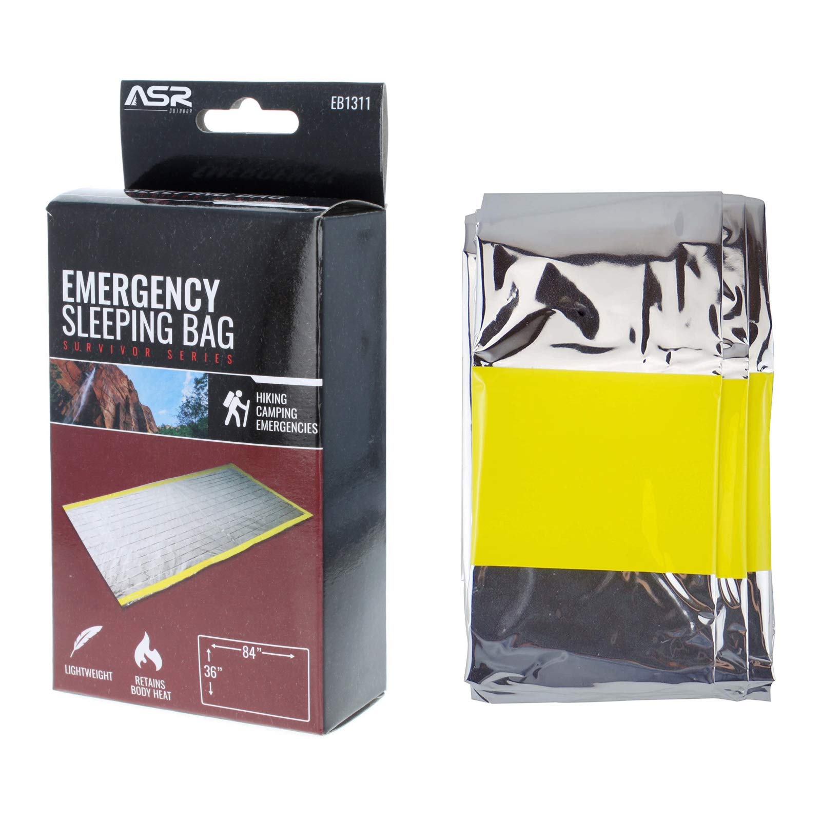 Manta para dormir Mylar de supervivencia de emergencia - Paquete de 2