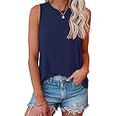 Smile Fish Women Crewneck Flowy Loose Fit Tank Top Sleeveless Summer Tops Shirts