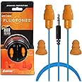 Plugfones Guardian in-Ear Earplug Headphones Earplug Earbud Hybrid 29 dB Noise Reduction Rating OSHA Compliant in-Ear Headphones Tuned Speaker Includes Waterproof Case (Blue & Orange)