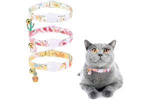 DILLYBUD 3 Pack Breakaway Cat Collars with Bell- Summer Fruit Pendant Cat Collar for Girl Boy Cats with Safety Buckle- Cute Kitten Collar Adjustable 8"-12" for Kitty Puppy Small Pets