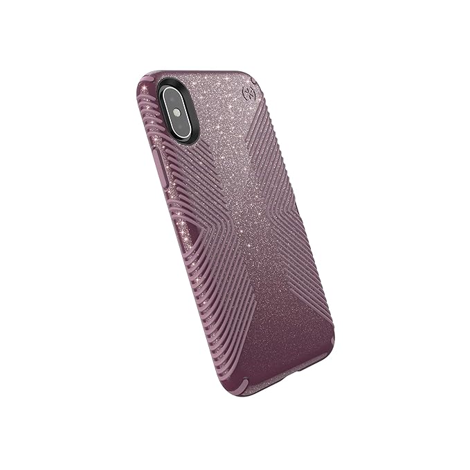 Speck Products Compatible Phone Case For Apple Iphone Xsiphone X Presidio Grip Glitter Case Starlit Purple With Gold Glittercattleya Pink