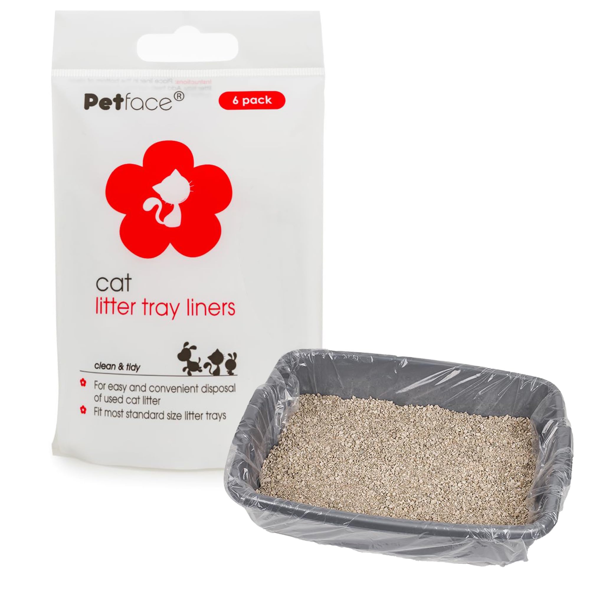 Petface Cat Litter Tray Liners, Fits Most Standard Trays Up To L75 x W35 cm, White (Pack of 6) — image 1