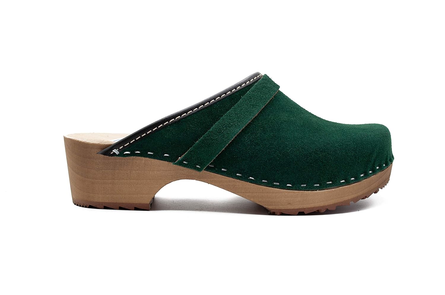 suede clogs with heel