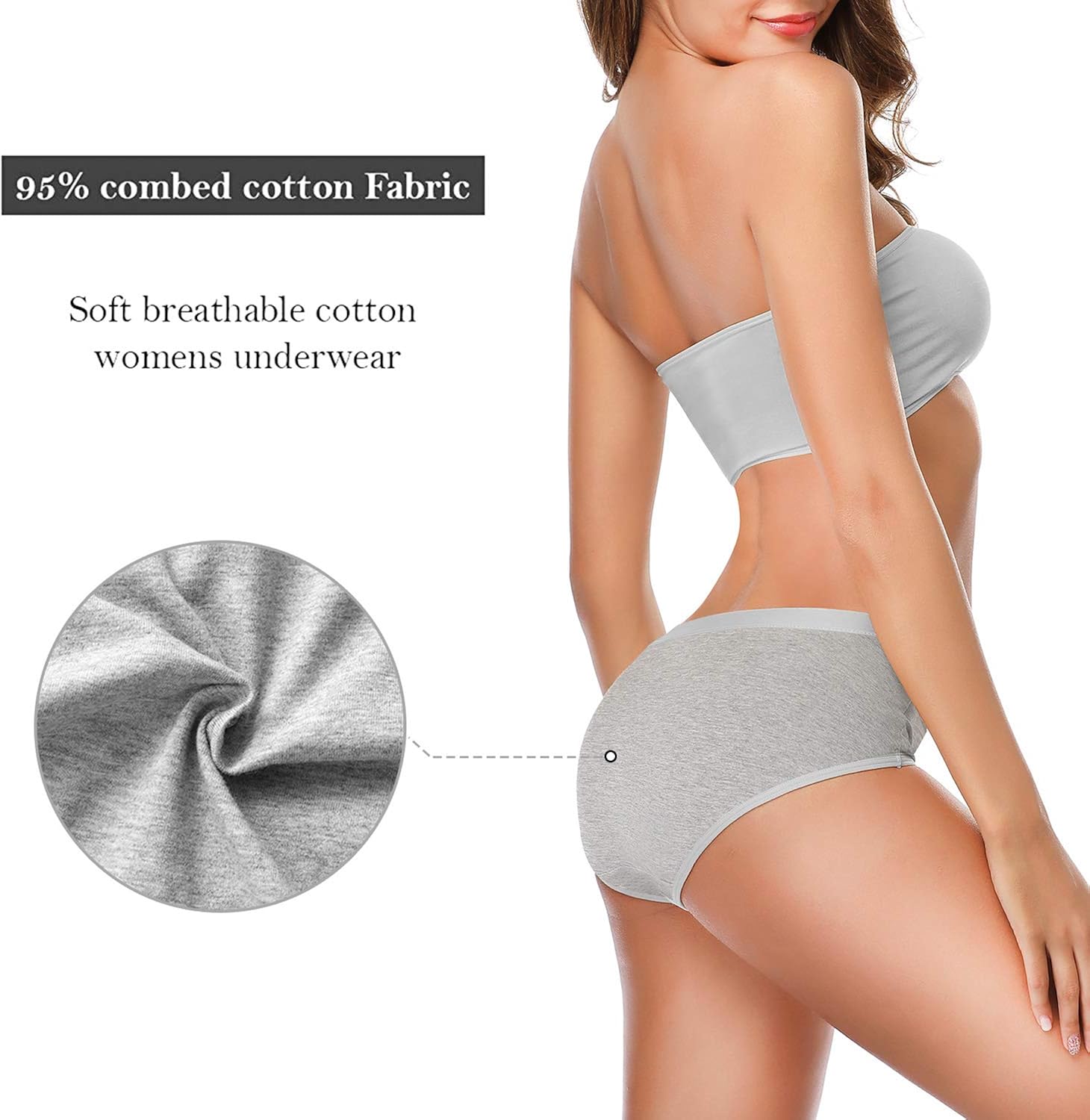 OLIKEME Womens Underwear Mid Waist Full Coverage Breathable Ladies Briefs Panties for Women at  Women’s Clothing store