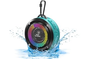 SKYWING Soundace S6 IPX7 Waterproof Shower Speaker Bluetooth with Suction Cup Hook Lanyard RGB Light,Premium Mini Portable Ou