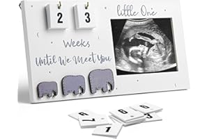 Aosemili Sonogram Picture Frame with Countdown Weeks Ultrasound Photo Frame Display, Pregnancy Announcement Gift First Time Mom to Be Gifts