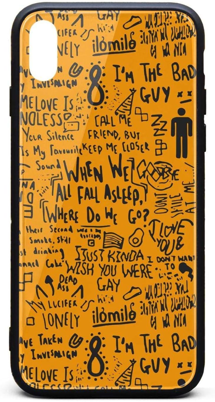 Graffitis-Lyrics-Billie-eilish- iPhone X/XS Case Slim Flexible TPU Bumper Cover Skin Case for iPhone Case X/XS [5.8 Inch]