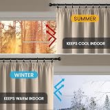 Yorkshire Bedding Thermal Blackout Curtain 66x54 Pencil Pleat Cream view 5