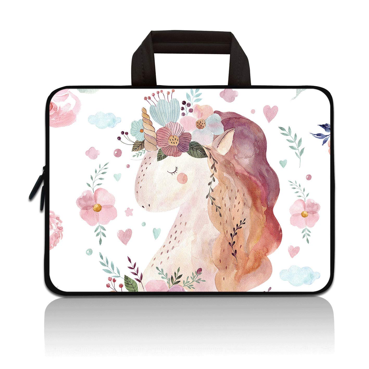 Photo 1 of 11" 11.6" 12" 12.1" 12.5" inch Laptop Carrying Bag Chromebook Case Notebook Ultrabook Bag Tablet Cover Neoprene Sleeve Fit Apple MacBook Air Samsung Google Acer HP DELL Lenovo Asus(Nice Unicorn)