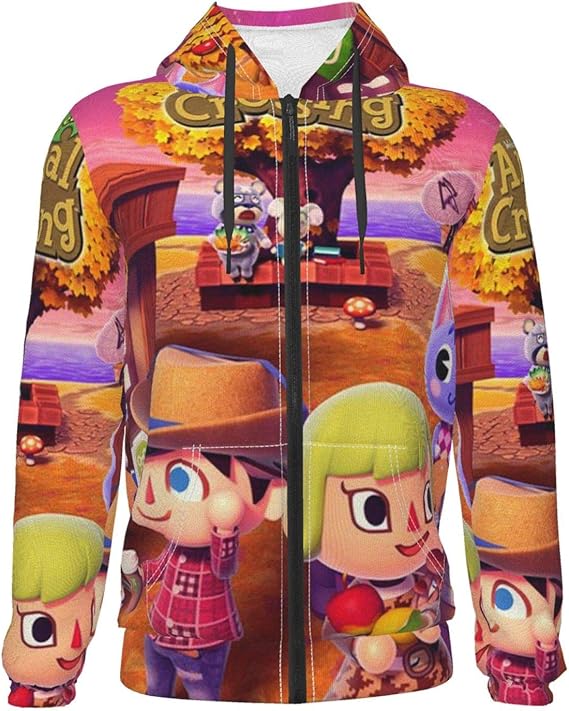 Casual Hoodies Animal_Crossing Teen Zipper Hooded Boys