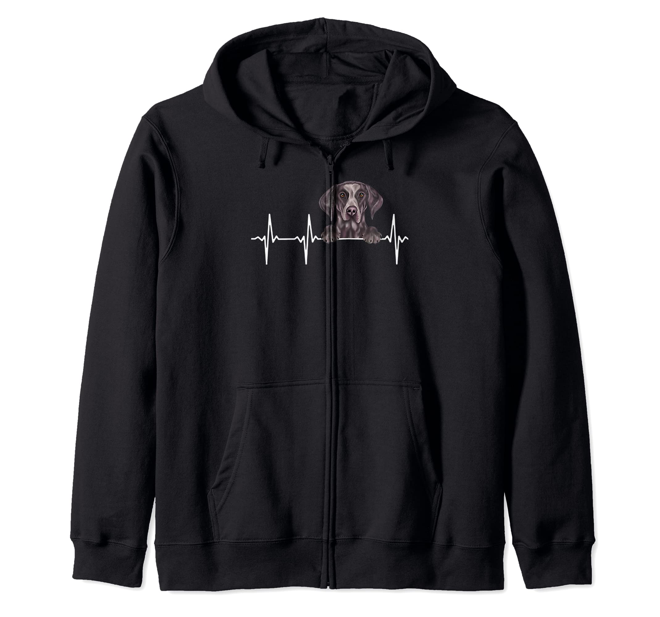 Funny Dog Heartbeat For German Shorthaired Pointer Lovers Zip Hoodie