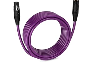 LyxPro 25 Feet XLR Microphone Cable Balanced Male to Female 3 Pin Mic Cord for Powered Speakers Audio Interface Professional Pro Audio Performance and Recording Devices - Purple