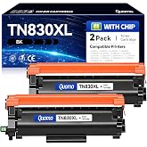 TN830XL TN830 Toner Cartridges Replacement for Brother TN-830XL TN 830 Compatible with Brother DCP-L2640DW MFC-L2820DW HL-L2400D HL-L2460DW HL-L2405W HL-L2465DW HL-L2480DW Printers Ink (2 Pack, Black)