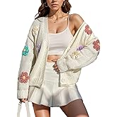 FindThy Women’s Cute Floral Print Cardigan Long Sleeve Button Up Cardigans Sweaters