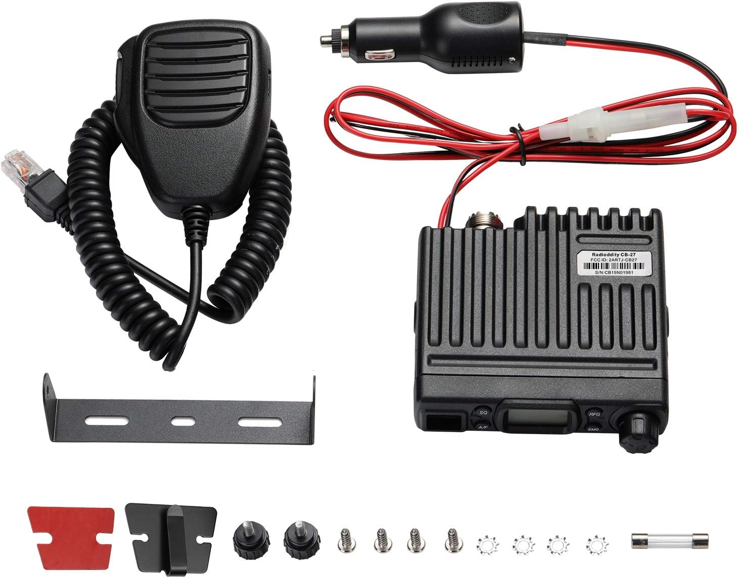 Radioddity CB-27 CB Radio Mobile 40-Channel, AM Instant Emergency Channel 9/19, RF Gain with Removable Microphone: Automotive