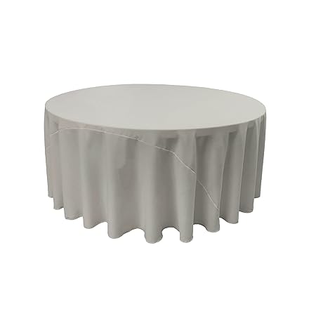 La Linen Polyester Poplin Round Tablecloth 132 Inch Grey Amazon