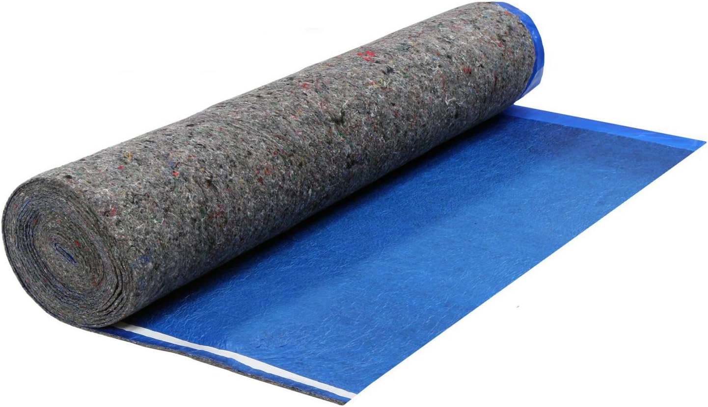 AMERIQUE AMFLT100BL Super Quiet Felt Underlayment Heavy Duty 3mm Padding with Vapor Barrier