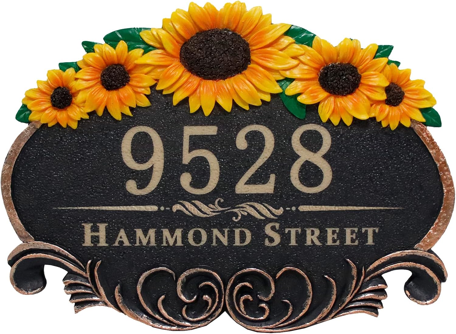 Address Signs - Personalized Sunflower Address Plaque, Custom Sunflower Resin House Number Plaque Sign for Wall, Waterproof Address Street Sign, House Door Numbers for Outside Family, Housewarming gifts, 10