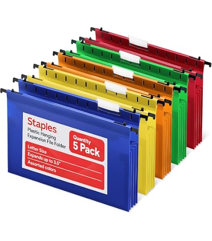 Amazon.com : Staples® Hanging File Folder, 5-Tab, Letter Size